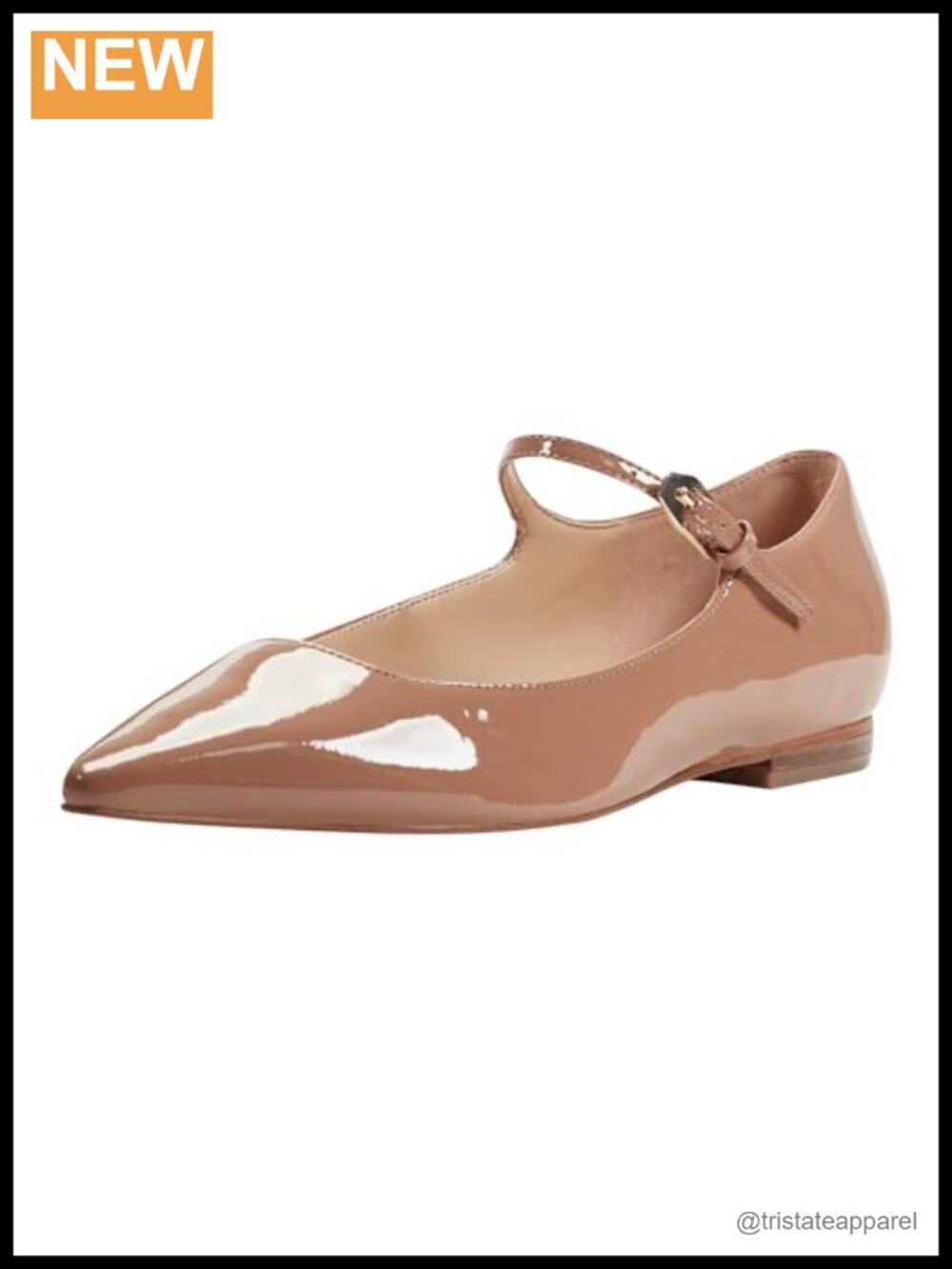 Pointed Toe Mary Jane Flats with Suede Lining and Minimal Cushioning